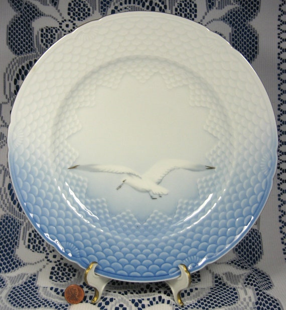 Bing And Grondahl Denmark Dinner Plate Seagull Blue And White