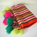 RESERVED FOR cindy -- Vintage South American Textile, Woven Blanket, Bright Colors, Tassels