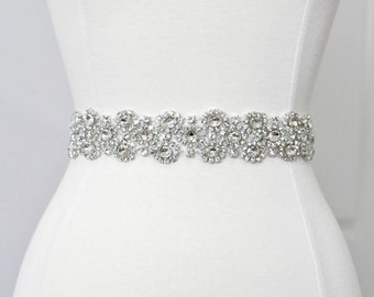 Bridal crystal belt, rhinestone sash, bridal sash, bridal belt