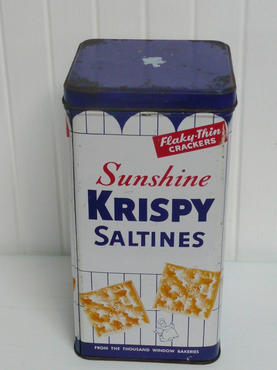 Vintage Sunshine Krispy Crackers Saltines Tin by NewLifeVintageRVs
