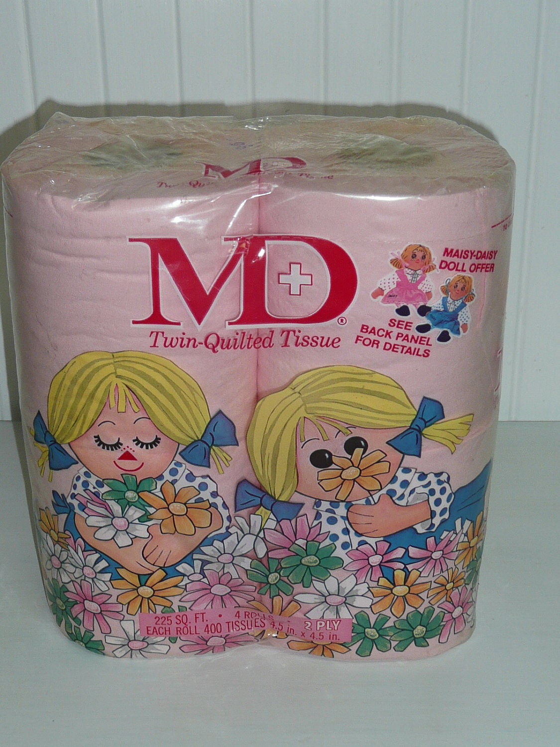 RESERVED Vintage PINK Toilet Paper MD Brand Twin Quilted