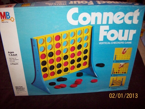 Vintage 1978 Connect Four Vertical Checkers Board Game