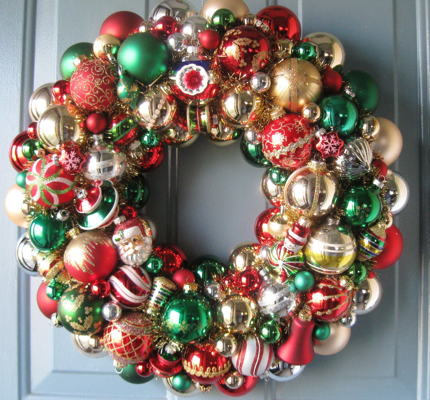 Vintage Christmas Wreath Radko Shiny Brite Ornaments