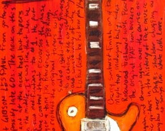 Led Zeppelin Art. Iconic Instrument. Guitar Poster. Jimmy Page Gibson Les Paul 1 electric guitar art print. Led Zeppelin. 11x17.