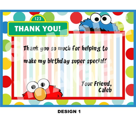 Sesame Street Thank You Note Elmo Thank You Note Cookie