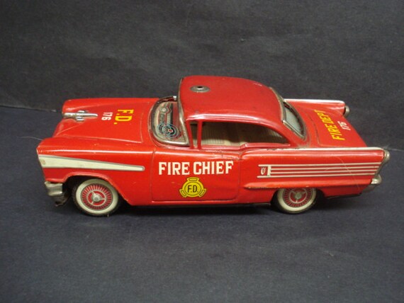 Gorgeous Vintage Toy 1958 Oldsmobile Fire Chief Car by lasadana