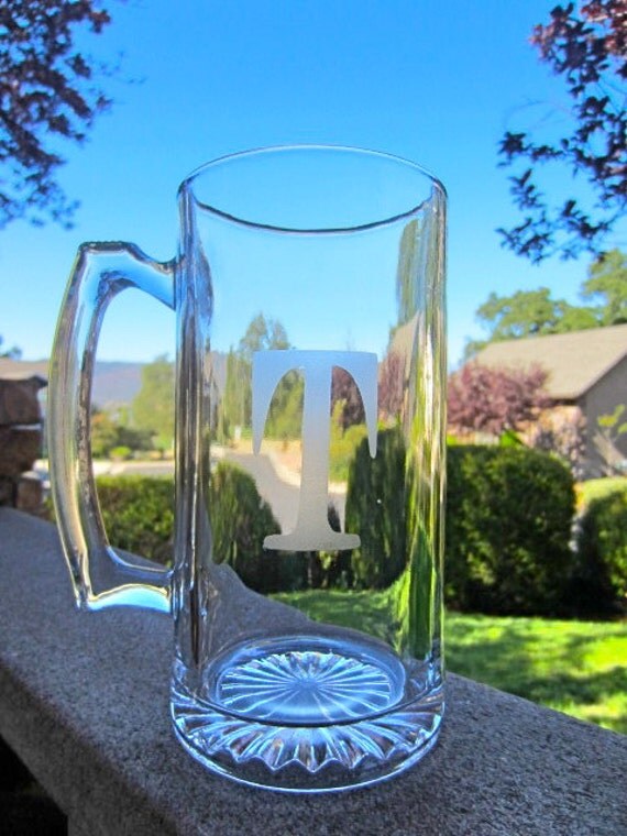 1 Beer Mug 32 OZ. Etched Beer Mug Customized by EtchedExpressions