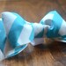 JUMBO Light Blue Chevron Pet Bow Tie