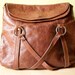 80s backpack/bag brown italian leather. Made in Italy from Tuscany