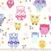 Pretty Owls Cotton Fabric 1 Yard U06221208P