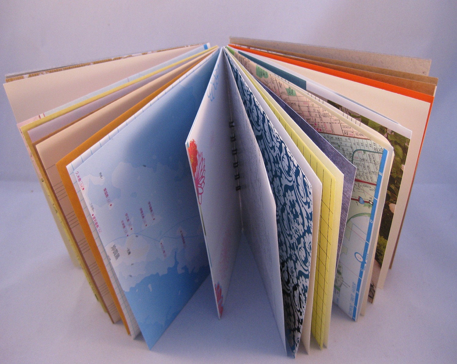 Handmade Art Journal or Smash Book with inspiration kit of