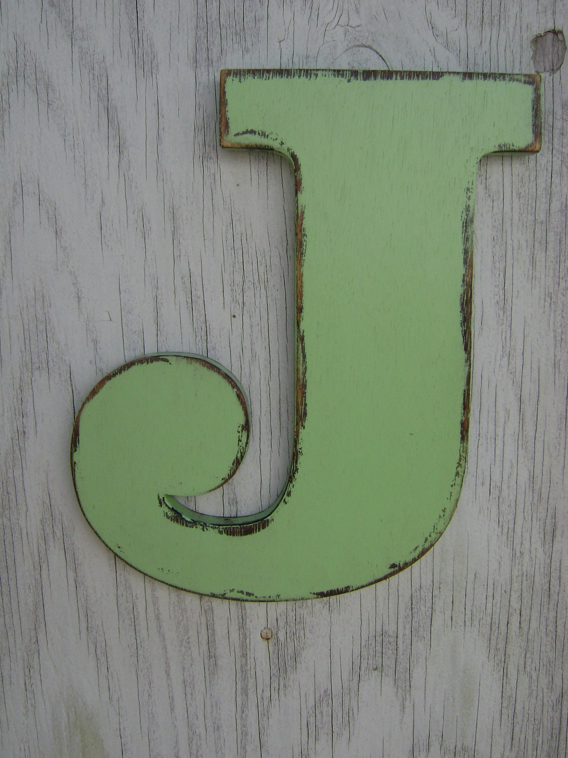 wall letter J wood sign decor cottage style wedding sign