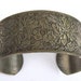 Vintage Pewter Cuff Bracelet Floral Art Nouveau Style