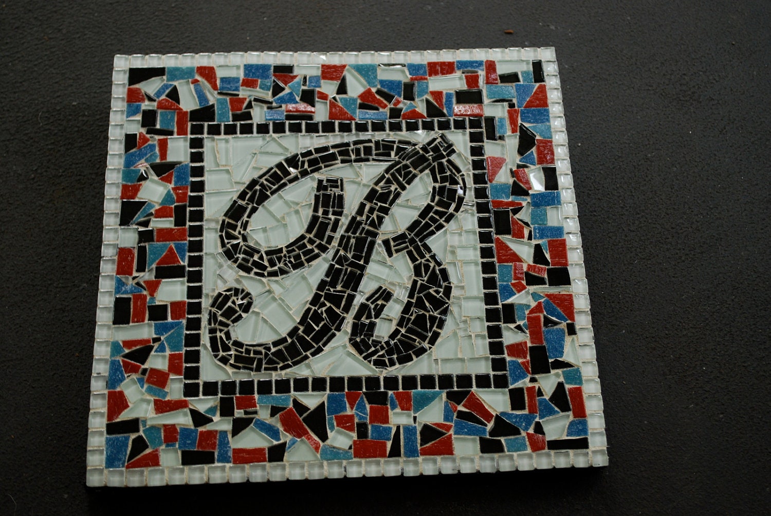 Custom Initial Mosaic Monogram Wall Art Letter B