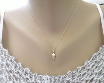 Gold Rhombus Necklace -14k Gold Filled Chain - Simple Modern Geometric Minimal - Gold Kite