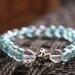 Aqua Aura, faceted Quartz Crystal Hearts Bracelet
