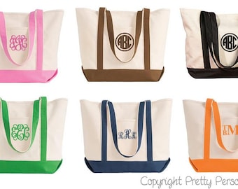 Bridal Party Tote Bag - Monogrammed Tote Bag - Personalized Tote Bag in 6 colors