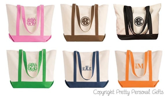 Tote Bag - Great Teacher Gift - Monogrammed Personalized Canvas Tote ...