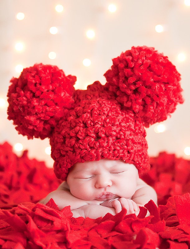 Red Baby Hat Newborn Baby Girl Hat Newborn Baby Boy Hat