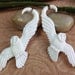 Fake Gauge Earrings, "Snowy Owl" Naturally Organic, Bone, Hand Carved, Tribal