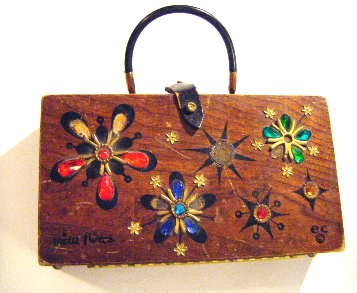 1966 Enid Collins Original Box Bag Hand Decorated Collins of