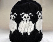Blue handknitted unisex puffin woolen hat/cap by HandmadeInIceland