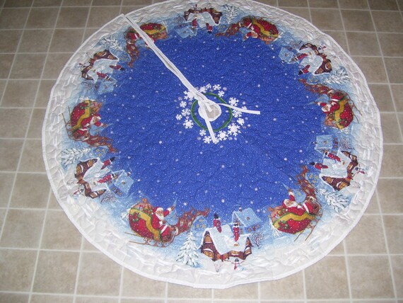santa and reindeer tree skirt santa and reindeer tree skirt