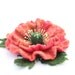 Felt flower brooch POPPY / Felt Jewelry/ Wool Flowers/ Felted Brooch POPPY with green leafs /summer fashion/ Ready to ship