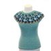 Sleeveless pullover "Aquamarine Sea" / Turquoise Blue Lilac / fishes / Knitted / Knitted pullover / Icelandic wool
