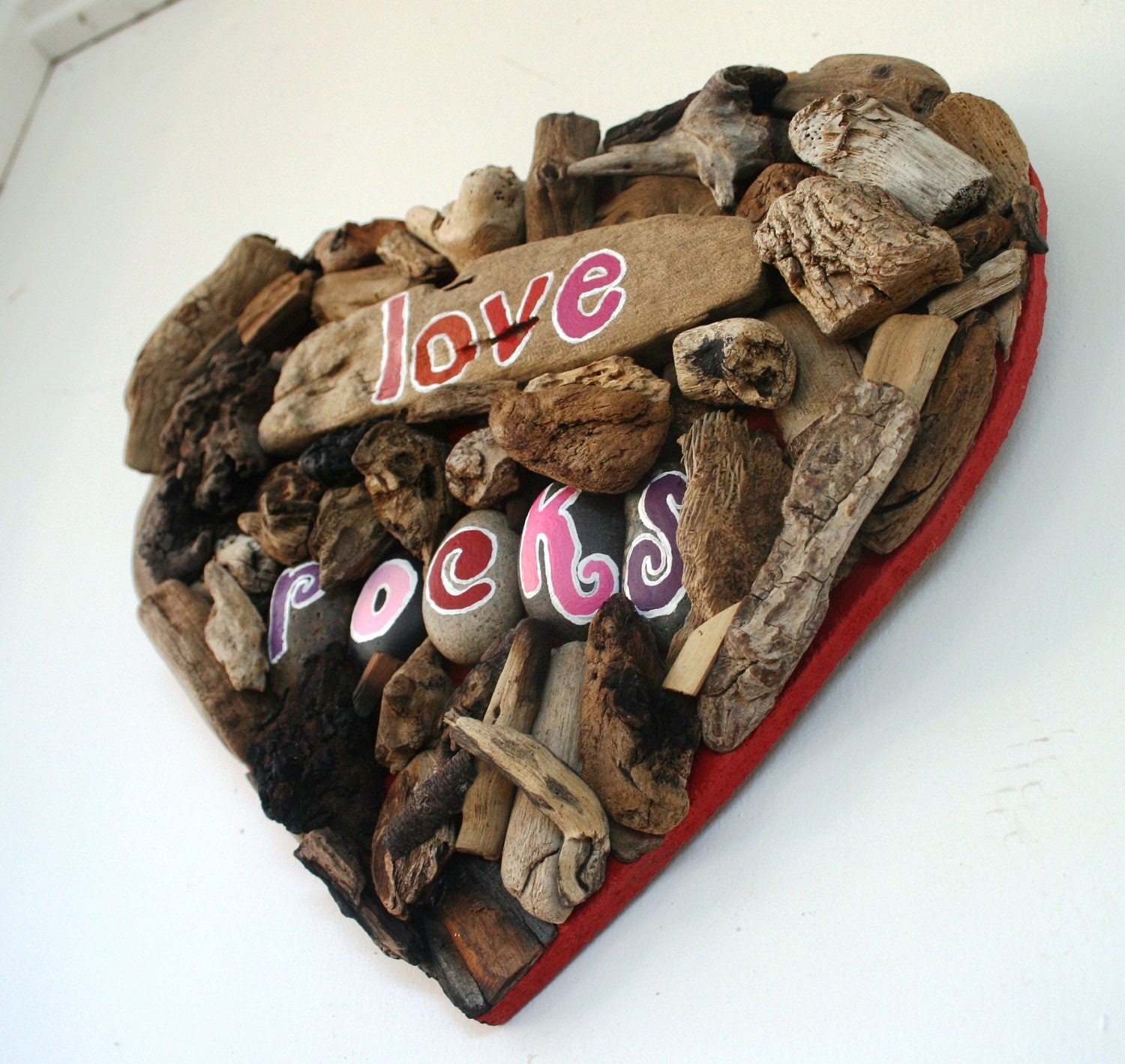 Love Rocks Driftwood & Beach Stone ArtAnniversary