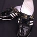 Vintage 80's like new Adidas Sleek series womens street walk shoe, patent black with gold,excellent Vintaget