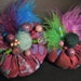 2 Batik Bling-a-Licious fabric stuffed Pumpkins, feathers, fabulous, Halloween, art decor