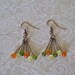 rustic copper. Fall colors. earrings. lemongrass. lime green. tangerine. glass beads.