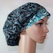 Scrub Hat/ Bouffant Style/ Brown and Teal Paisley