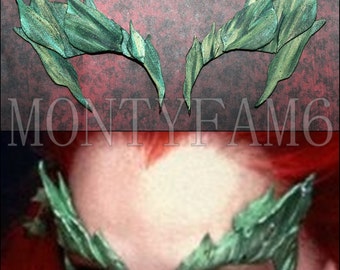 Poison Ivy Leaves Eyebrow Eye mask Green Blend Dusted w/ GLITTER Leaf Uma Thurman ELF fairy cosplay comic con