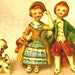 RARE Exquisite Victorian Couple with Dog on Chain Figurine