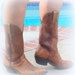 Awesome Vintage Wrangler Brown COWBOY Leather Boots size 8 D or COWGIRL size 9.5 Made in USA Model 5264 102075