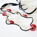 Red Poppies, Crochet Necklace, Handmade Jewelry, Beadwork