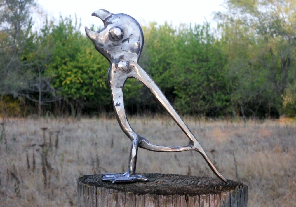 Parrot Metal Sculpture Bird Metal Art Found Objects Yard Art