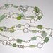 Green Cane Glass Sterling Silver Necklace Lanyard ID Badge Lanyard