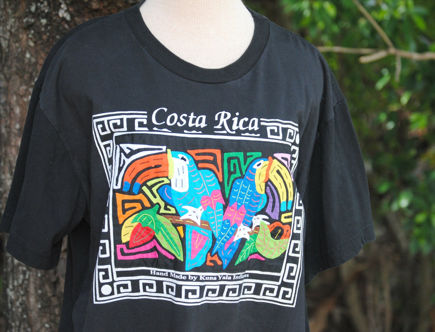 Vintage Costa Rica T-shirt Hand-made by Kuna Yala Indians