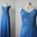 60s Lace Slip / Blue Vintage 1960s Floor Length Slip / Something Blue Wedding Lingerie / Size Small S Bust 32