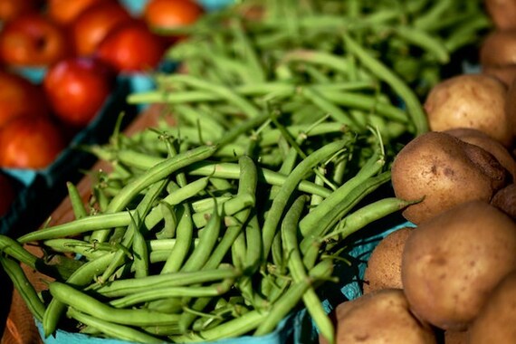 Fresh Green Beans Food Photography Kitchen Art by tonylaidig