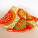 Circles Cloth Napkins - Modern Retro Set of 4 Napkins - Cotton Large Table Napkin - Red, Olive Green, Orange, Gold, Ready Ship