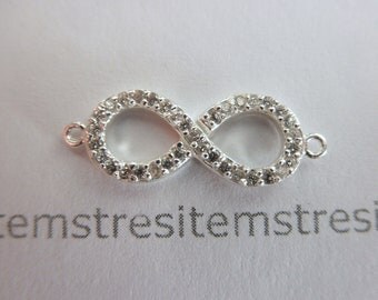 SALE - CZ Infinity sterling silver connector