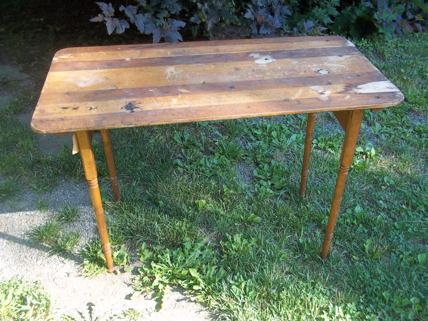Antique Wooden Sewing Table W/Ruler by MohawkValleyGeneral ...