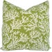 SALE - Decorative Designer Indoor Outdoor Pillow Covers - 20 inch - Green and Ivory - Coral Pattern - Throw Pillow