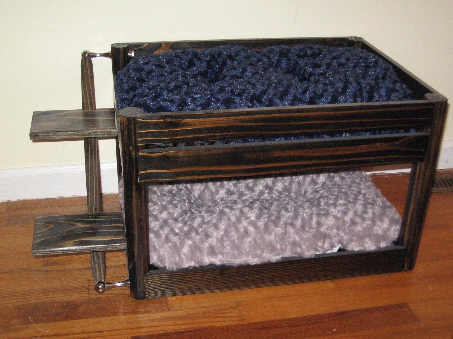 Two Cat or Doggie Bunk Bed handmade pet bunk by Theculturedcat