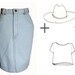 1990s Faded Denim Pencil Skirt - Size S - This is England