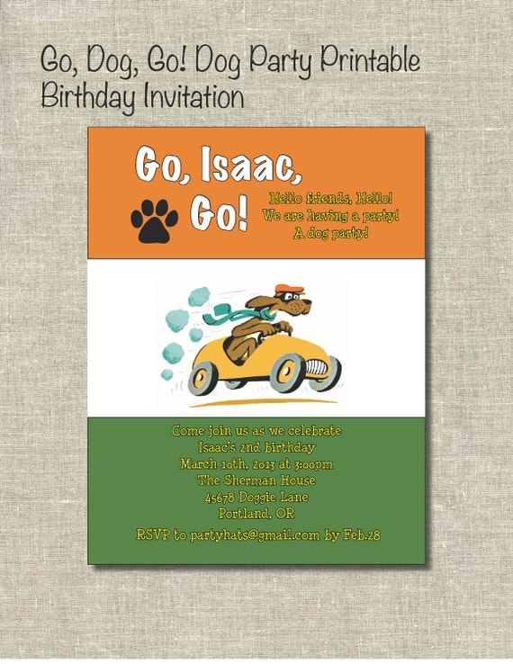 Go Dog Go Birthday Invitations 3